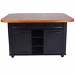 Sunset Trading Transitional Kitchen Island in Antique Black/Cherry/Gray Wood