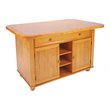 Sunset Trading Oak Selections Transitional Kitchen Island in Oak/Beige Wood