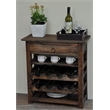 Sunset Trading Cottage Wood Wine Server with Drawer in Raftwood Brown