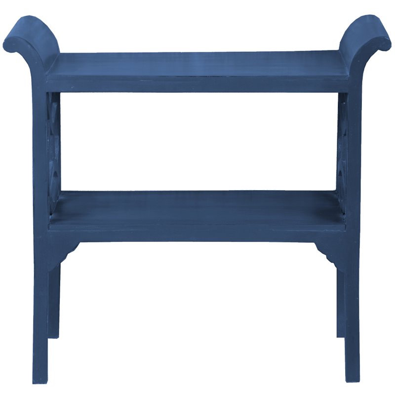 Sunset Trading Cottage Transitional Wood Accent Table and Console in Navy Blue