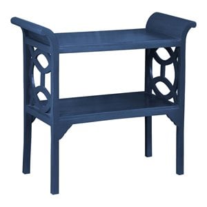 Sunset Trading Cottage Transitional Wood Accent Table and Console in Navy Blue