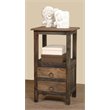 Sunset Trading Cottage 2-Drawer Wood End Table in Distressed Black and Brown