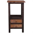 Sunset Trading Cottage 2-Drawer Wood End Table in Distressed Black and Brown