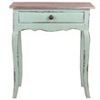 Sunset Trading Cottage Transitional Wood Table with Limewash Top in Bahama Green