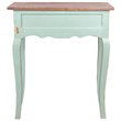 Sunset Trading Cottage Transitional Wood Table with Limewash Top in Bahama Green