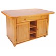 Sunset Trading Oak Selections 3-Piece Tile Top Wood Kitchen Island Set in Oak