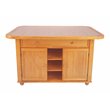 Sunset Trading Oak Selections 3-Piece Tile Top Wood Kitchen Island Set in Oak