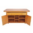 Sunset Trading Oak Selections 3-Piece Tile Top Wood Kitchen Island Set in Oak