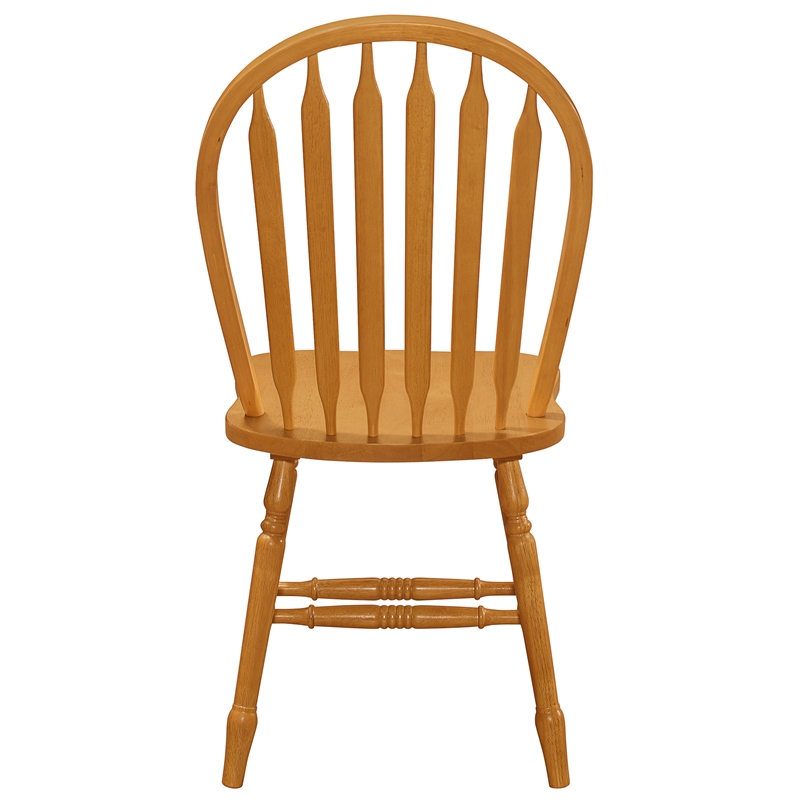 Selections Arrowback Windsor Dining Side Chair in Light Oak Solid Wood Set of 2