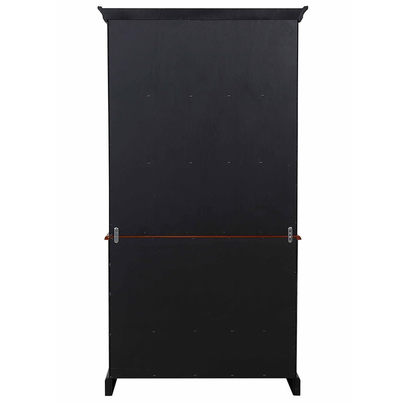 Sunset Trading Wood Keepsake Buffet and Lighted Hutch in Antique Black/Cherry