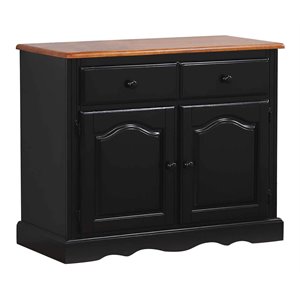 Sunset Trading Wood Keepsake Buffet in Distressed Antique Black/Cherry