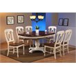 Sunset Trading Andrews 7PC Round/Oval Extending Dining Set Off White/Brown Wood