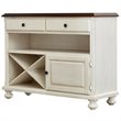 Sunset Trading Andrews Wood Server in Distressed Antique White/Chestnut Brown