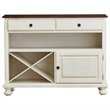 Sunset Trading Andrews Wood Server in Distressed Antique White/Chestnut Brown
