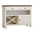 Sunset Trading Andrews Wood Server in Distressed Antique White/Chestnut Brown