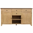 Sunset Trading Brook Amish Style Wood Sideboard Buffet Server in Pecan & Wheat Finish