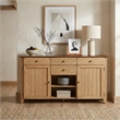 Sunset Trading Brook Amish Style Wood Sideboard Buffet Server in Pecan & Wheat Finish