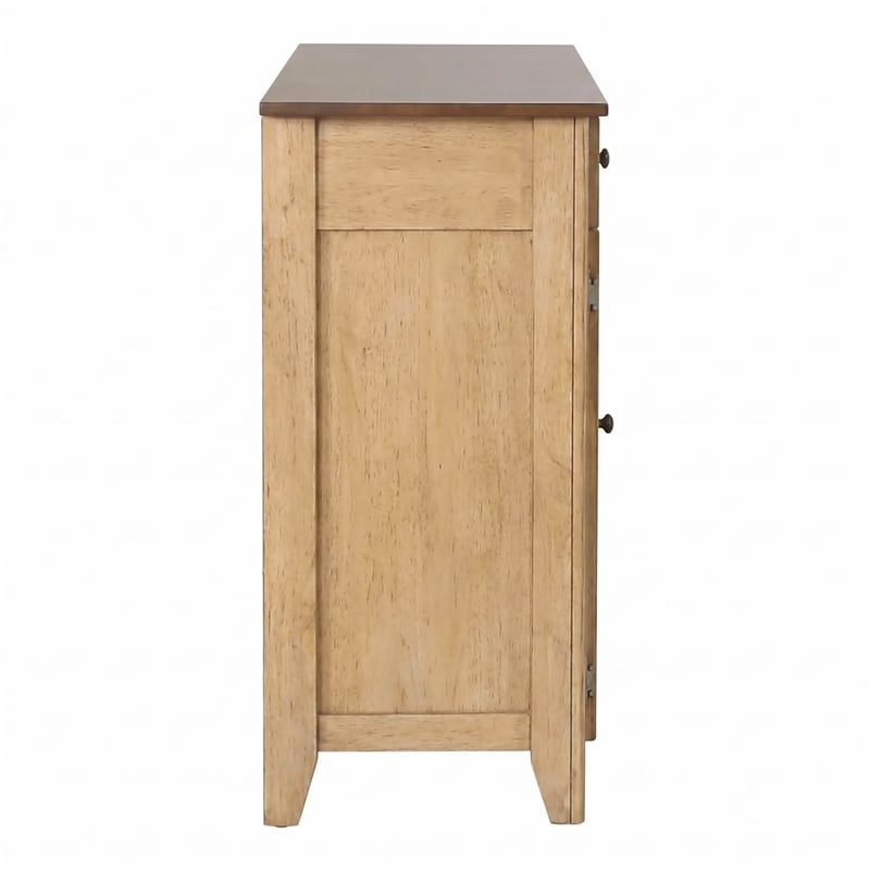 Sunset Trading Brook Amish Style Wood Sideboard Buffet Server in Pecan & Wheat Finish