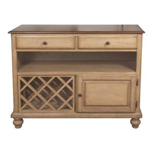Sunset Trading Brook Transitional Wood Buffet Server/Wine Storage in Cream/Brown