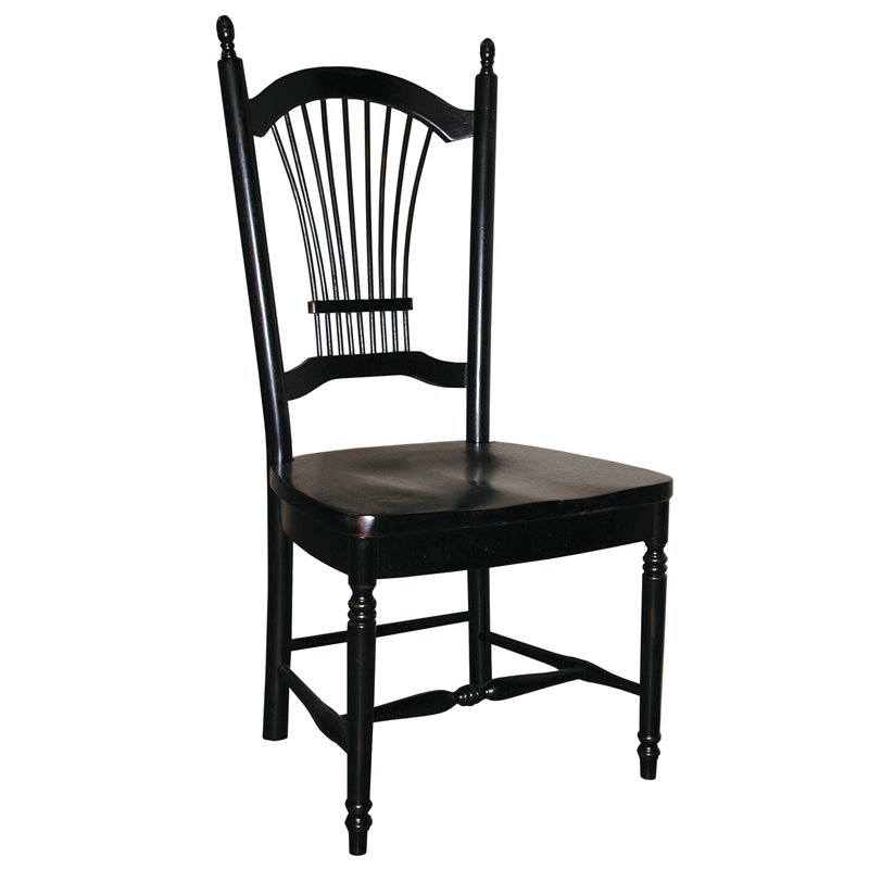 Sunset Trading Selections Allenridge Dining Chairs Black Solid Wood (Set of 2)