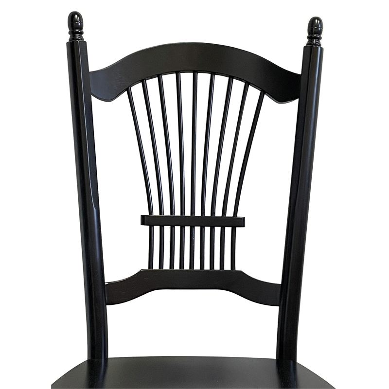 Sunset Trading Selections Allenridge Dining Chairs Black Solid Wood (Set of 2)