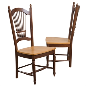 Sunset Trading Oak Selections 18&quot Wood Dining Chairs in Nutmeg (Set of 2)