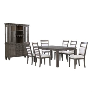 Sunset Trading Shades of Gray 9-Piece 82&quot Extendable Wood Dining Set in Gray