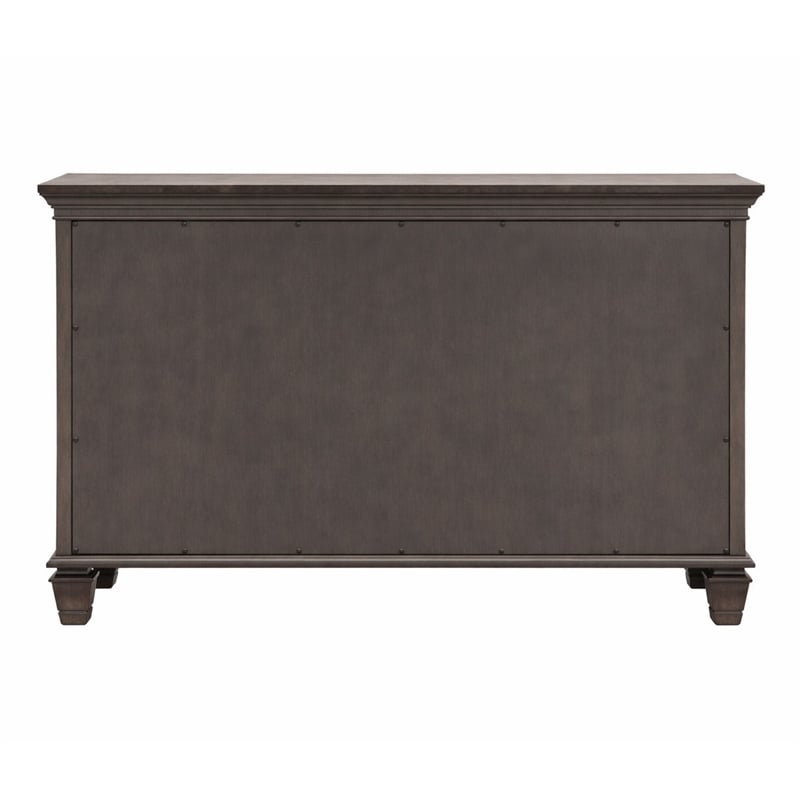 Sunset Trading Shades of Gray 4 Drawers & 2 Storage Cabinets Wood Buffet in Gray