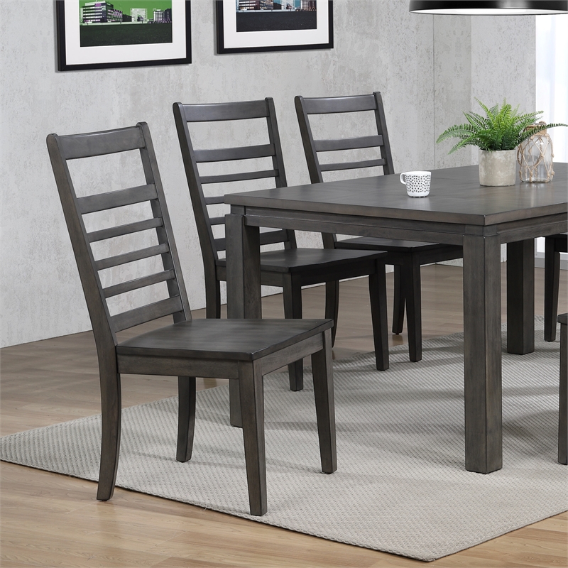 Sunset Trading Shades of Gray Large Contemporary Wood Dining Chair in Gray