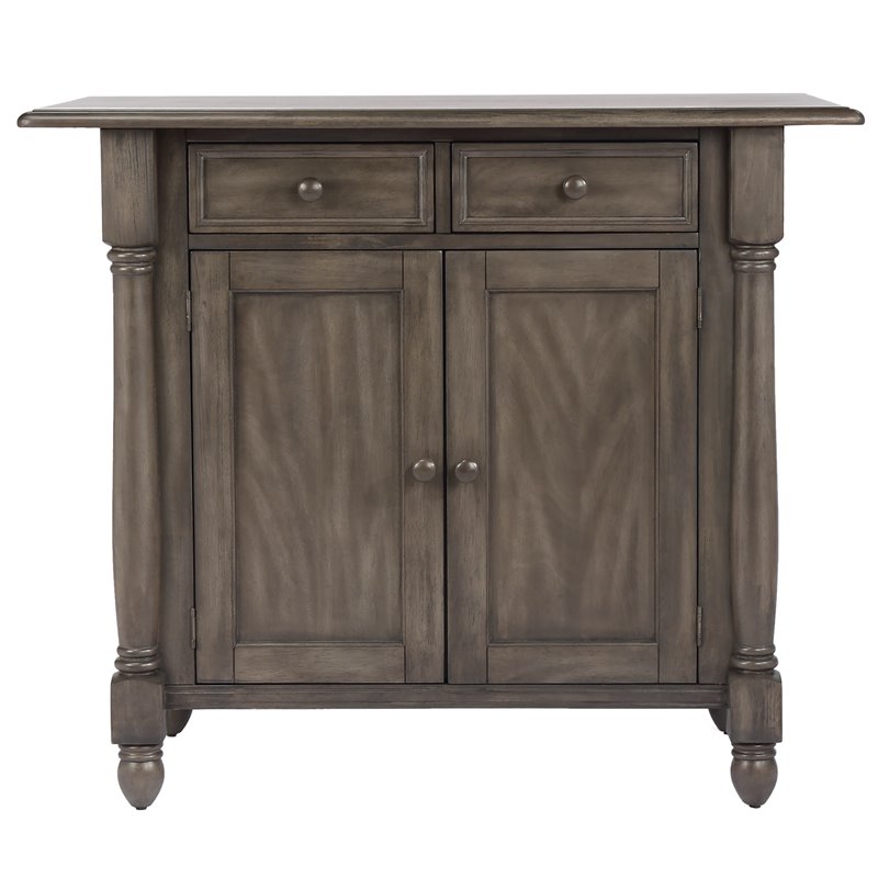 Sunset Trading Shades of Gray 3-Piece Expandable Wood Kitchen Island Set in Gray