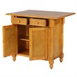 Sunset Trading Oak Selections 3-Piece Expandable Wood Kitchen Island Set in Oak