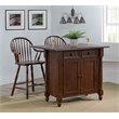 Sunset Trading Andrews 3PC Extendable Drop Leaf Wood Kitchen Island in Chestnut