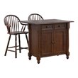 Sunset Trading Andrews 3PC Extendable Drop Leaf Wood Kitchen Island in Chestnut