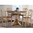 Sunset Trading Brook 5PC Extendable Wood Dining Set & Napoleon Stools in Cream