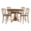 Sunset Trading Brook 5PC Extendable Wood Dining Set & Napoleon Stools in Cream