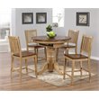 Sunset Trading Brook 5PC Extendable Wood Dining Set & Slat Back Stools in Cream