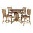 Sunset Trading Brook 5PC Extendable Wood Dining Set & Slat Back Stools in Cream