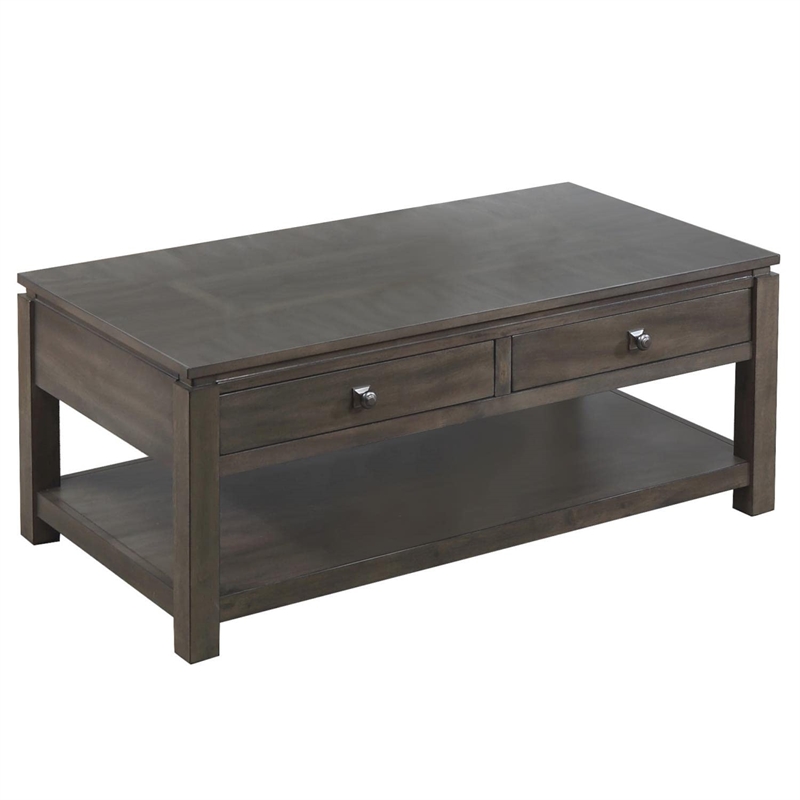 Sunset Trading Shades of Gray 3-Piece Wood Living Room Table Set in Gray