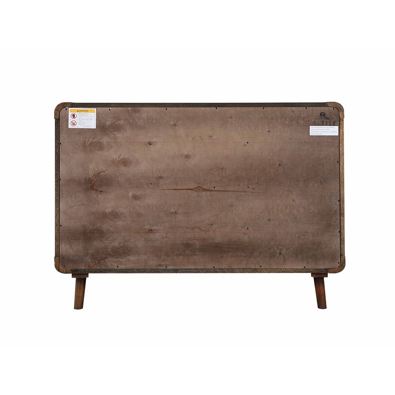 Sunset Trading Mid-Century Wood Server 4 Drawers & 2 Storage Cabinets in Walnut