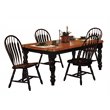 Sunset Trading Black Cherry Selections 5PC Extendable Wood Dining Set in Black