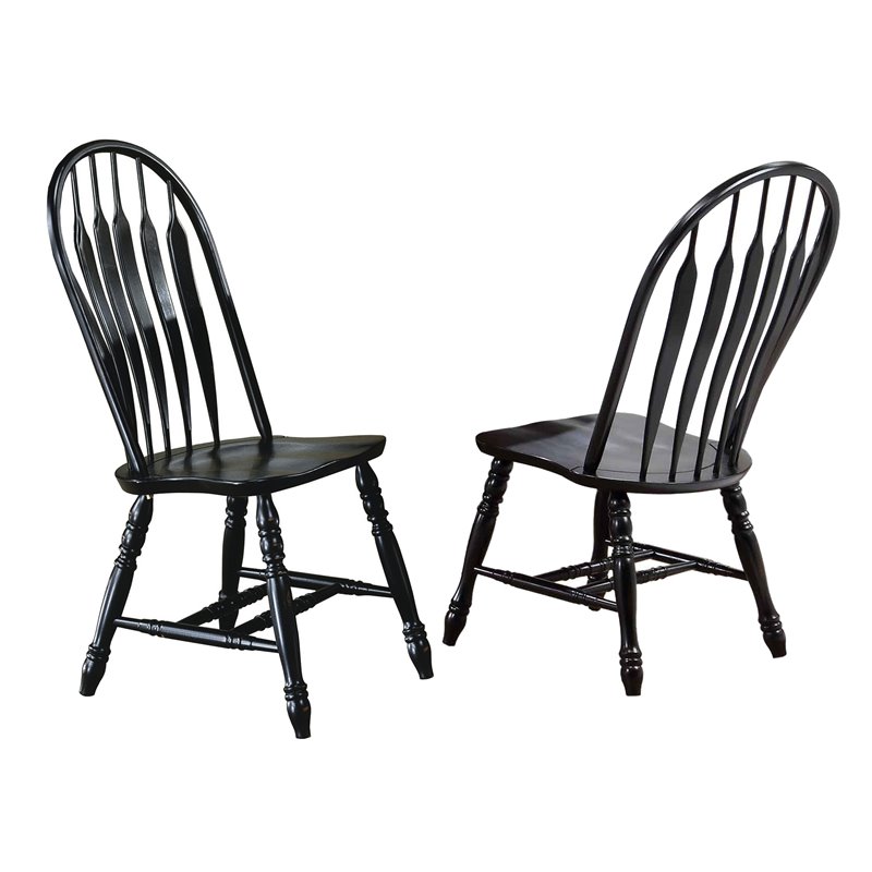 Sunset Trading Black Cherry Selections 5PC Extendable Wood Dining Set in Black