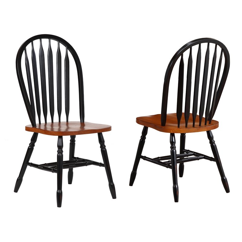 Sunset Trading Black Cherry Selections 3-Piece Round Wood Dining Set in Black