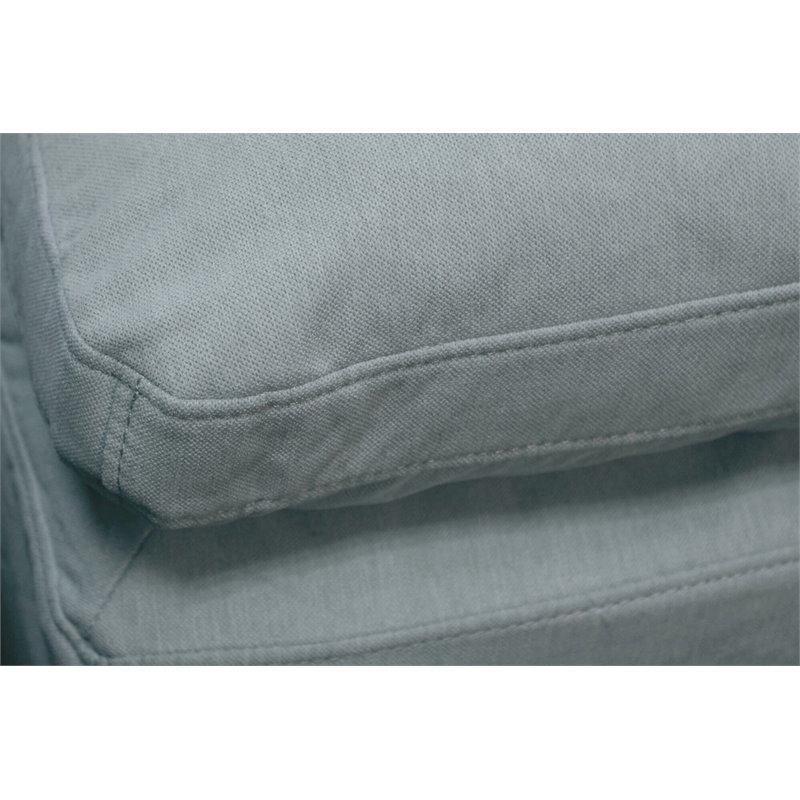 Sunset Trading Puff 6PC Slipcovered Modular Pit Fabric Sectional in Blue
