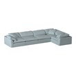 Sunset Trading Puff 5PC Slipcovered Modular Fabric Sectional Sofa in Blue