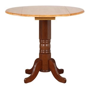 Sunset Trading Oak Selections 42&quot Extendable Drop Leaf Wood Pub Table in Nutmeg