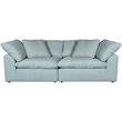 Sunset Trading Puff 2PC Slipcovered Modular Fabric Sectional Sofa in Blue
