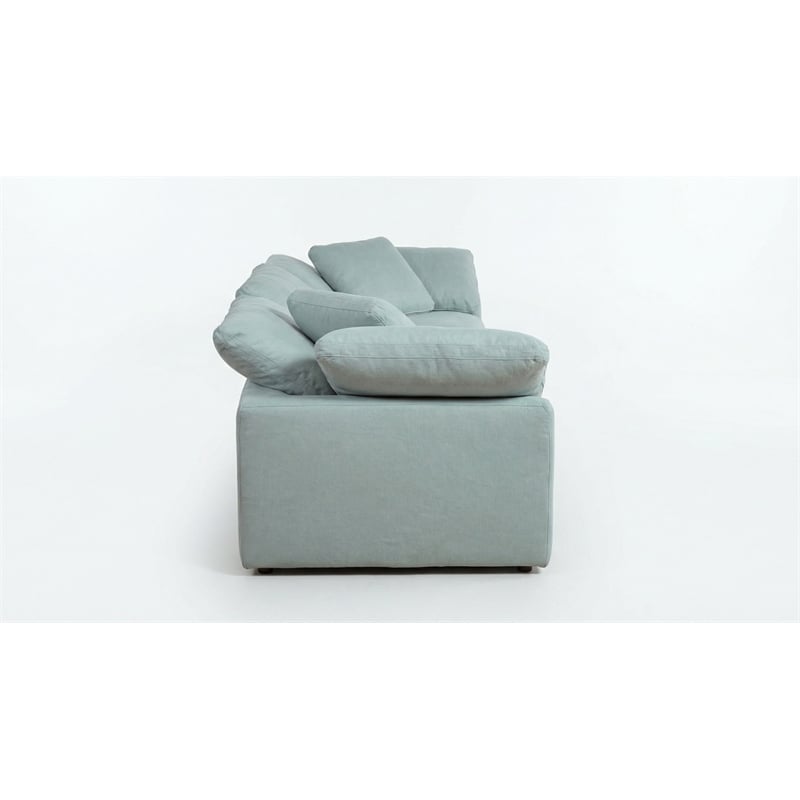 Sunset Trading Puff 3PC Slipcovered Modular Fabric Sectional Sofa in Blue