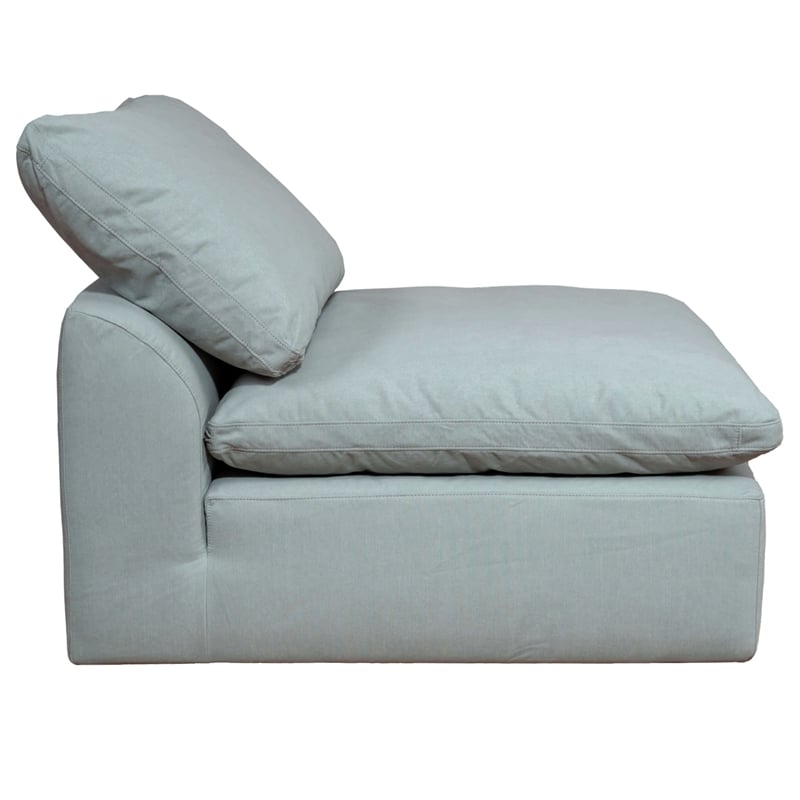 Sunset Trading Puff 3PC Slipcovered Modular Fabric Sectional Sofa in Blue