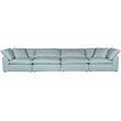 Sunset Trading Puff 4PC Slipcovered Modular Fabric Sectional Sofa in Blue