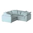 Sunset Trading Puff 3PC Slipcovered Modular Fabric Sectional in Blue
